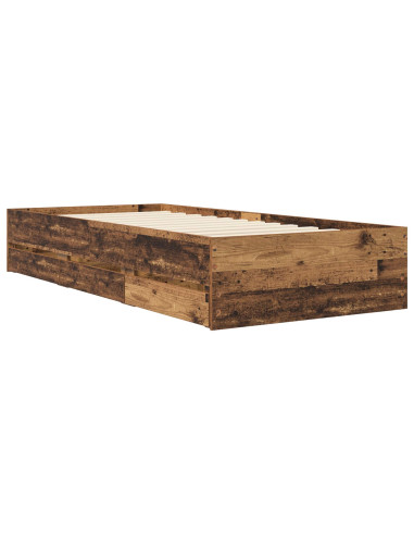 Telaio del letto con storage Legno antico 80 x 200 cm