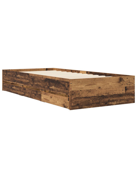 Telaio del letto con storage Legno antico 80 x 200 cm
