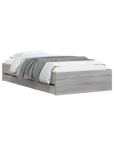 Telaio del letto con storage Grigio Cemento 80 x 200 cm 2