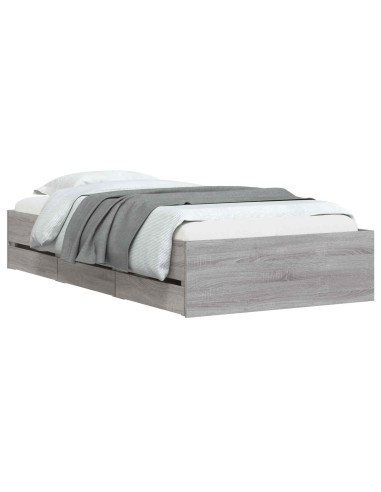 Telaio del letto con storage Grigio Cemento 80 x 200 cm