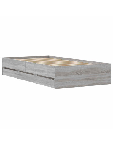 Telaio del letto con storage Grigio Cemento 80 x 200 cm