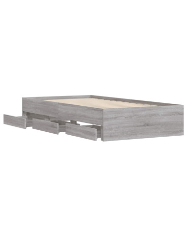 Telaio del letto con storage Grigio Cemento 80 x 200 cm