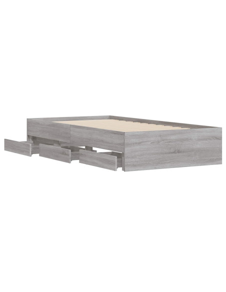 Telaio del letto con storage Grigio Cemento 80 x 200 cm