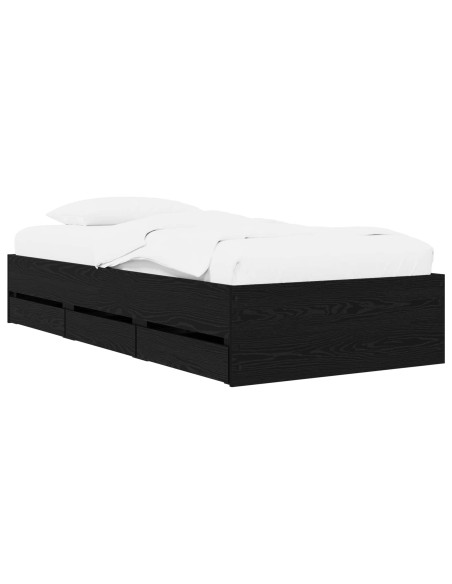 Telaio del letto con storage Rovere Nero 80 x 200 cm