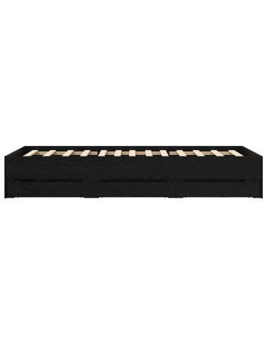 Telaio del letto con storage Rovere Nero 80 x 200 cm
