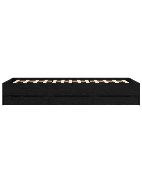 Telaio del letto con storage Rovere Nero 80 x 200 cm