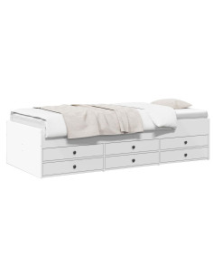 Telaio del letto con storage con cassetto Bianco 80 x 200 cm 2