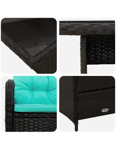 Set da pranzo per esterni 5 pcs polyrattan
