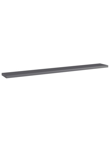 Ripiani per Libreria 8pz Grigio Lucido 80x10x1,5cm Multistrato