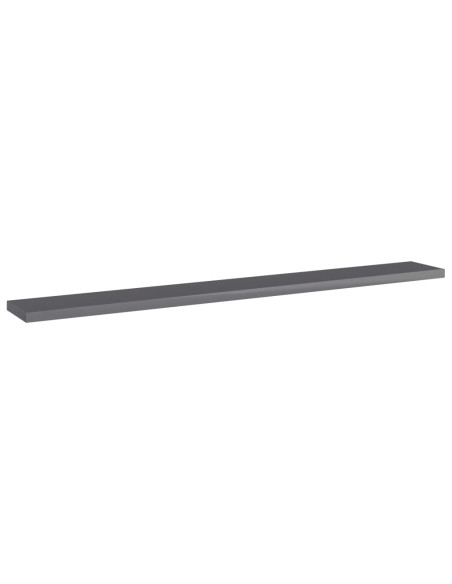 Ripiani per Libreria 8pz Grigio Lucido 80x10x1,5cm Multistrato