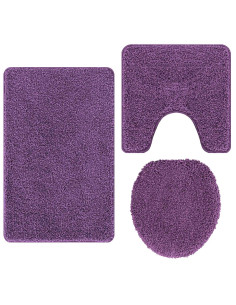 Set di tappetini antiscivolo per il bagno 3 pcs Viola PP 2