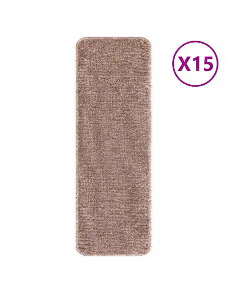 Tappetini Antiscivolo per Scale 15 pcs Marrone chiaro