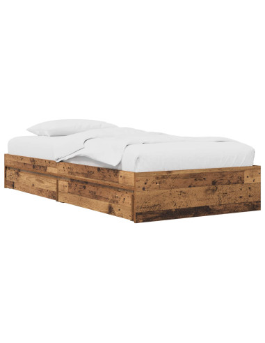 Telaio del letto con storage Legno antico 80 x 200 cm