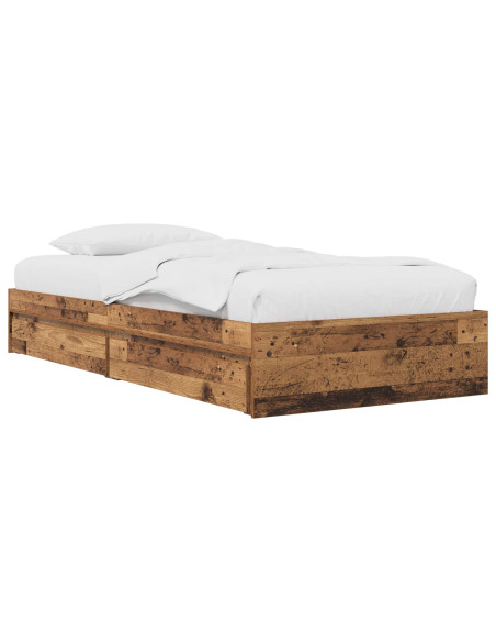 Telaio del letto con storage Legno antico 80 x 200 cm