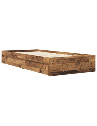 Telaio del letto con storage Legno antico 80 x 200 cm