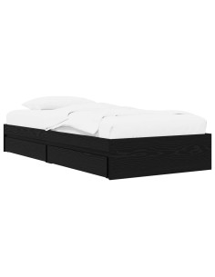 Telaio del letto con storage Rovere Nero 80 x 200 cm 2