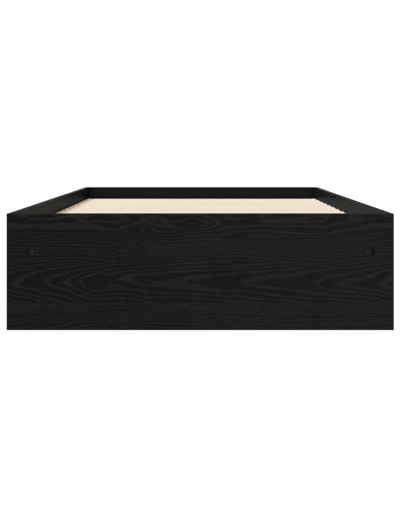 Telaio del letto con storage Rovere Nero 80 x 200 cm