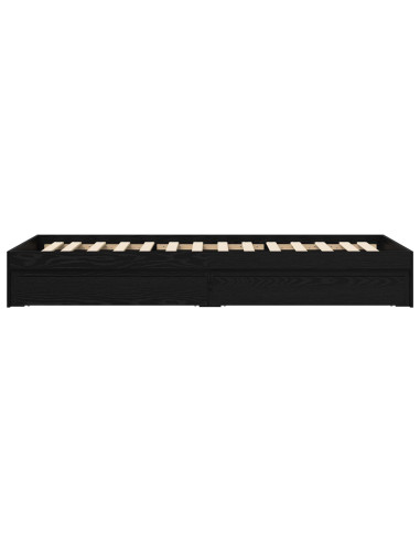 Telaio del letto con storage Rovere Nero 80 x 200 cm