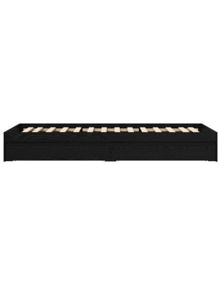 Telaio del letto con storage Rovere Nero 80 x 200 cm