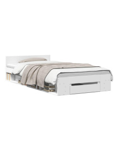 Telaio del letto con storage con cassetto Bianco 80 x 200 cm 2