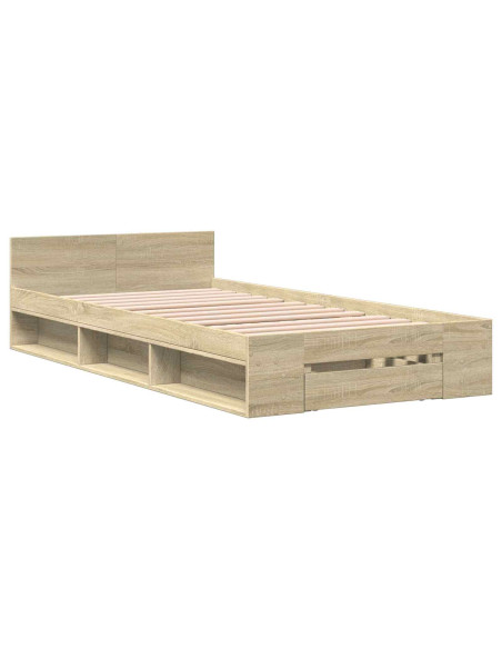 Telaio del letto con storage Rovere Sonoma 80 x 200 cm