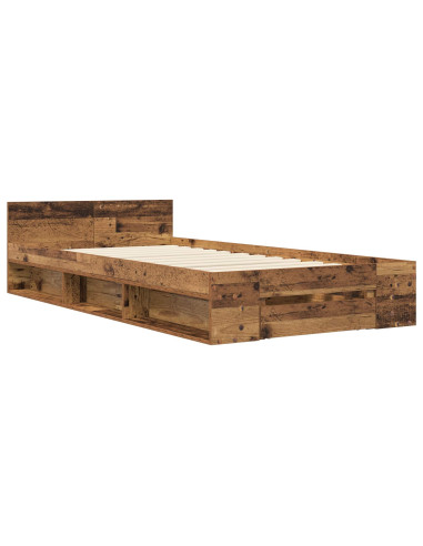 Telaio del letto con storage Legno antico 80 x 200 cm