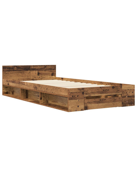 Telaio del letto con storage Legno antico 80 x 200 cm