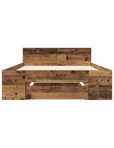 Telaio del letto con storage Legno antico 80 x 200 cm