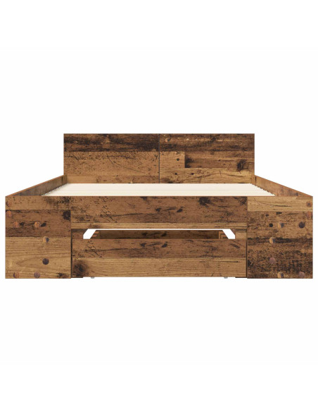 Telaio del letto con storage Legno antico 80 x 200 cm