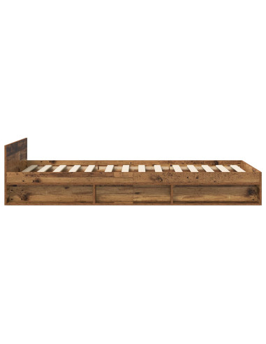 Telaio del letto con storage Legno antico 80 x 200 cm