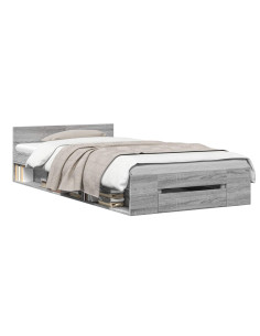 Telaio del letto con storage Sonoma grigio 80 x 200 cm 2