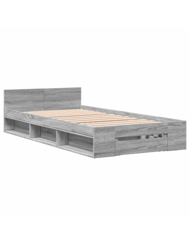 Telaio del letto con storage Sonoma grigio 80 x 200 cm