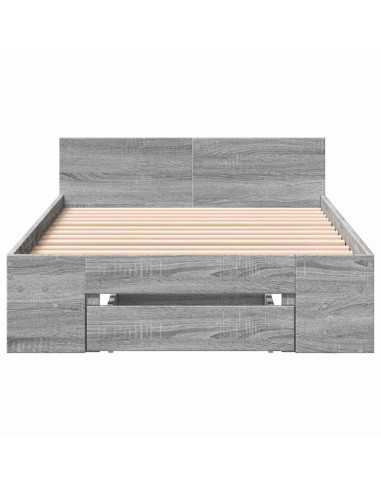 Telaio del letto con storage Sonoma grigio 80 x 200 cm