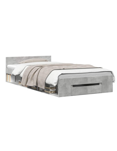 Telaio del letto con storage Grigio Cemento 80 x 200 cm