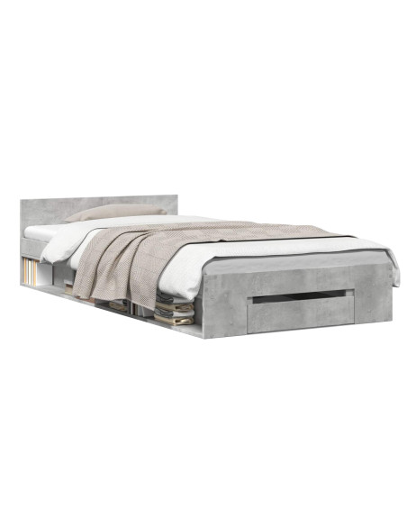 Telaio del letto con storage Grigio Cemento 80 x 200 cm