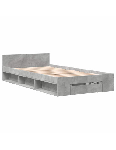 Telaio del letto con storage Grigio Cemento 80 x 200 cm