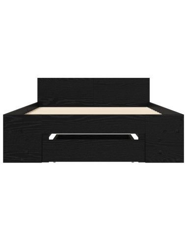 Telaio del letto con storage Rovere Nero 80 x 200 cm