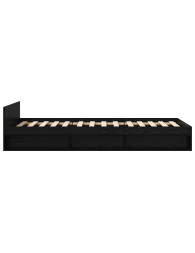 Telaio del letto con storage Rovere Nero 80 x 200 cm