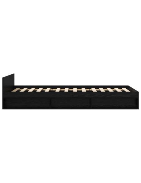 Telaio del letto con storage Rovere Nero 80 x 200 cm