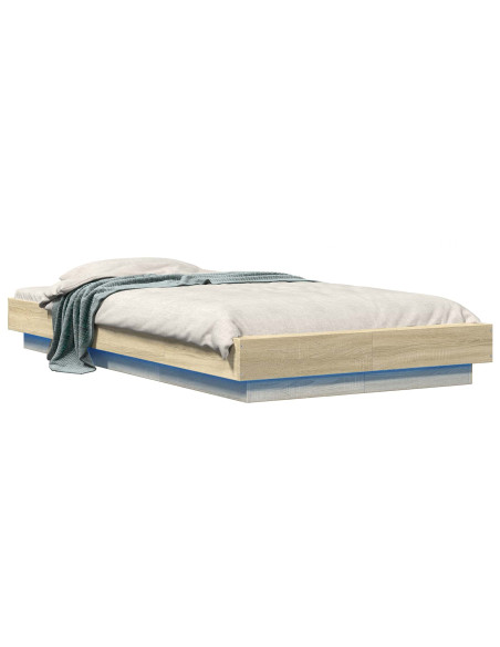 Letto con LED Rovere Sonoma 80 x 200 cm Legno ingegnerizzato