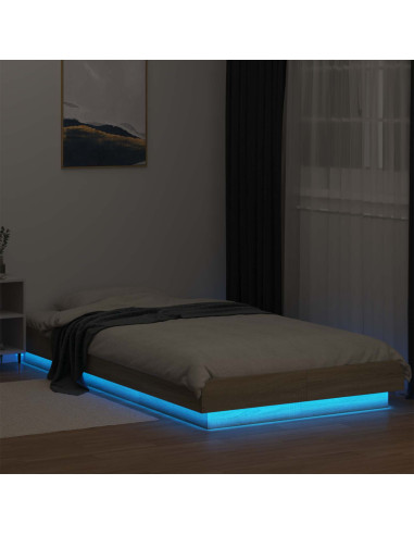 Letto con LED Rovere Sonoma 80 x 200 cm Legno ingegnerizzato
