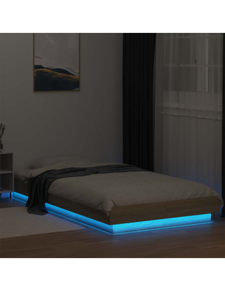 Letto con LED Rovere Sonoma 80 x 200 cm Legno ingegnerizzato