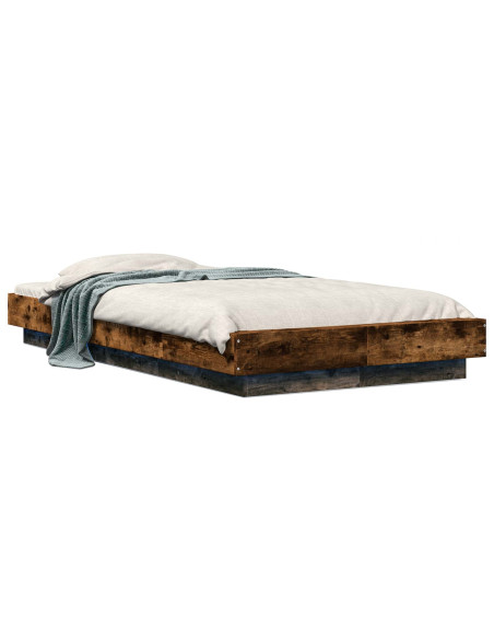 Letto con LED Rovere Fumo 80 x 200 cm Legno ingegnerizzato
