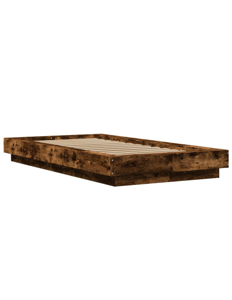Letto con LED Rovere Fumo 80 x 200 cm Legno ingegnerizzato