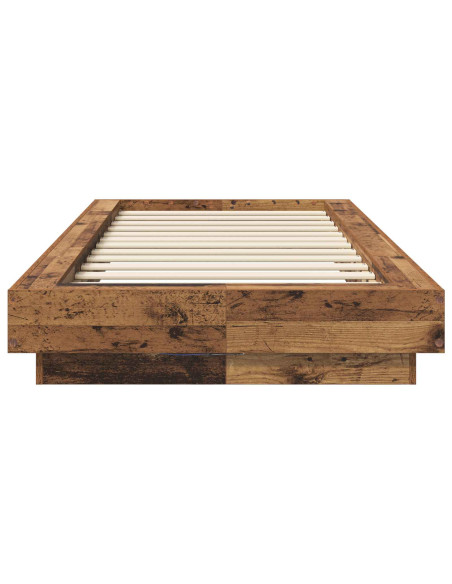Letto con LED Legno antico 80 x 200 cm Legno ingegnerizzato