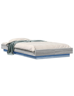 Letto con LED Sonoma grigio 80 x 200 cm Legno ingegnerizzato 2