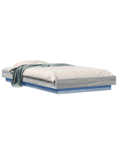 Letto con LED Sonoma grigio 80 x 200 cm Legno ingegnerizzato