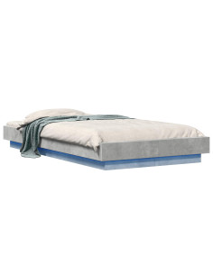 Letto con LED Grigio Cemento 80 x 200 cm Legno ingegnerizzato 2