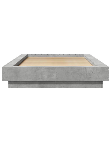 Letto con LED Grigio Cemento 80 x 200 cm Legno ingegnerizzato