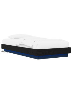 Letto con LED Rovere Nero 80 x 200 cm Legno ingegnerizzato 2